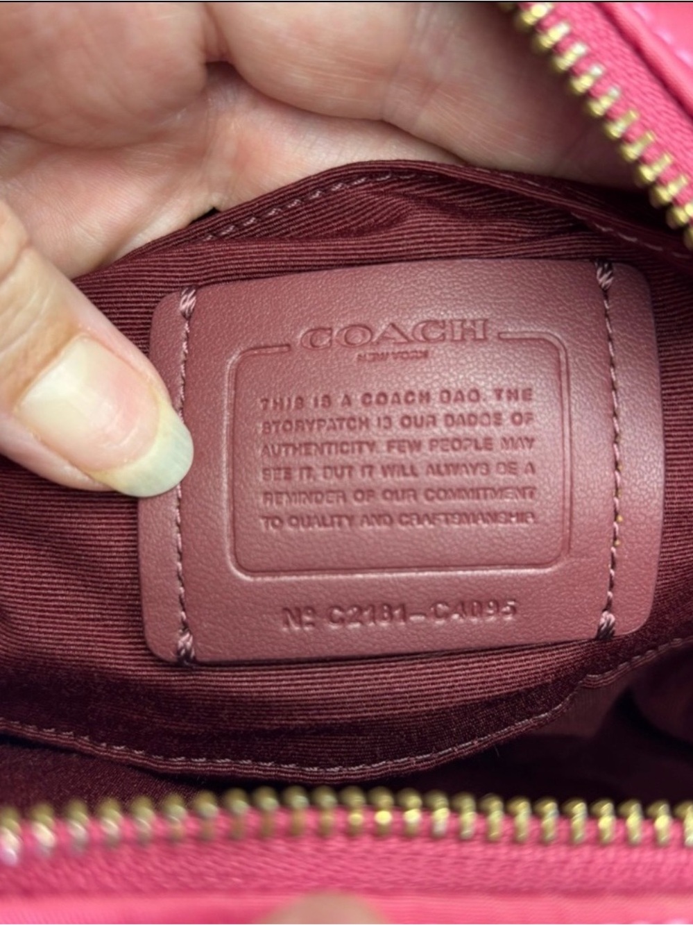 Coach Court Crossbody Hot Pink Ruched Double Zip Leather Nylon Gold Hardware - Picture 12 of 15